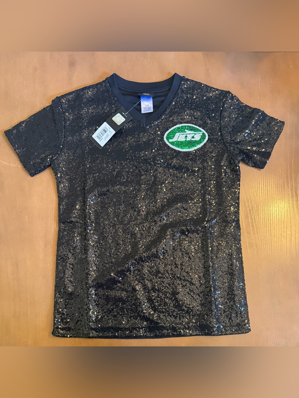 NWT Sauce Gardner New York Jets Sequin Shirt Jersey Girls XL 14/16 NFL Team